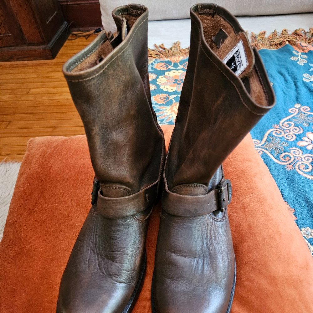 Frye Brown Leather Ankle Harness Boots - Picture 11 of 12